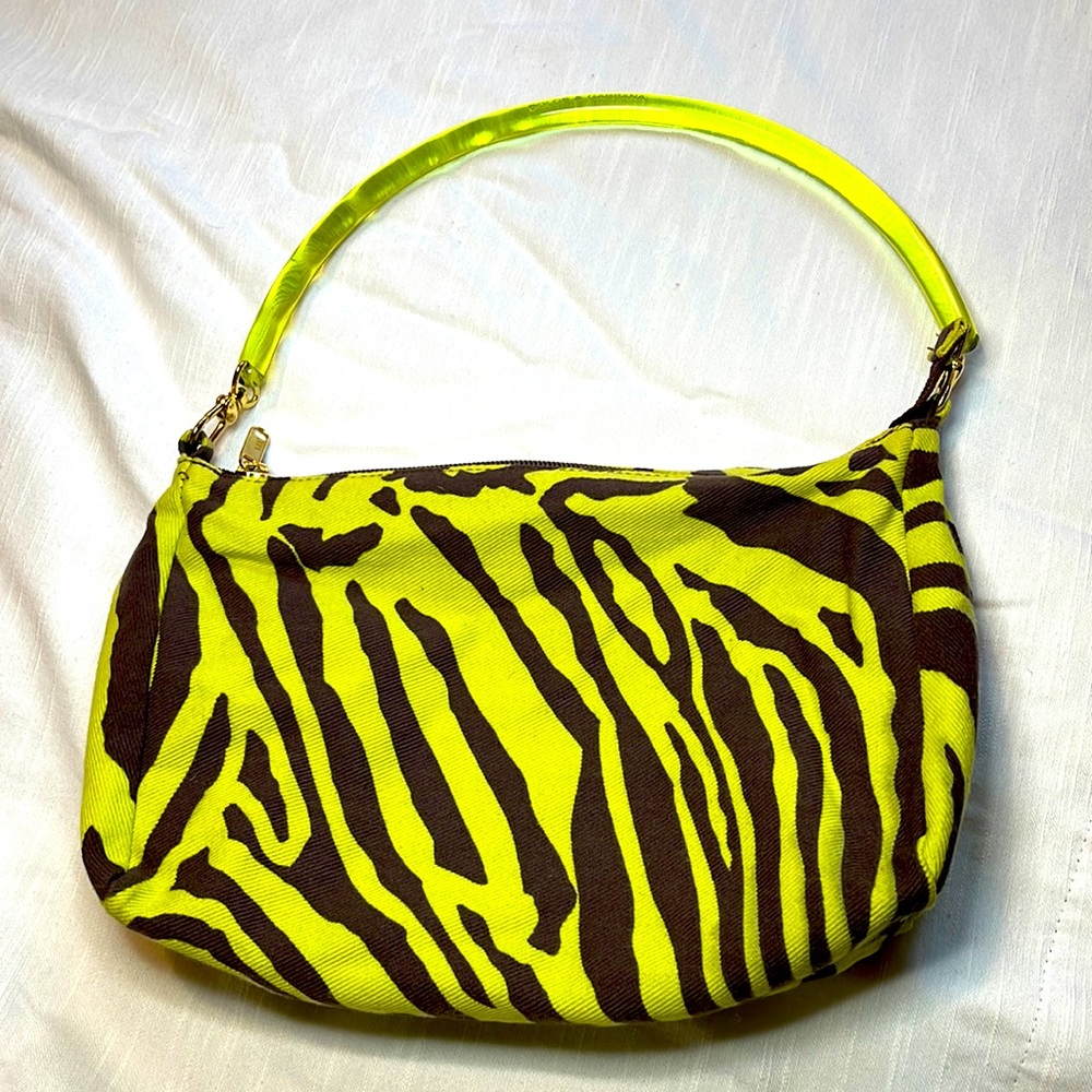 Authentic Y2K Dolce & Gabanna Neon Green and Zebra print with acrylic handle